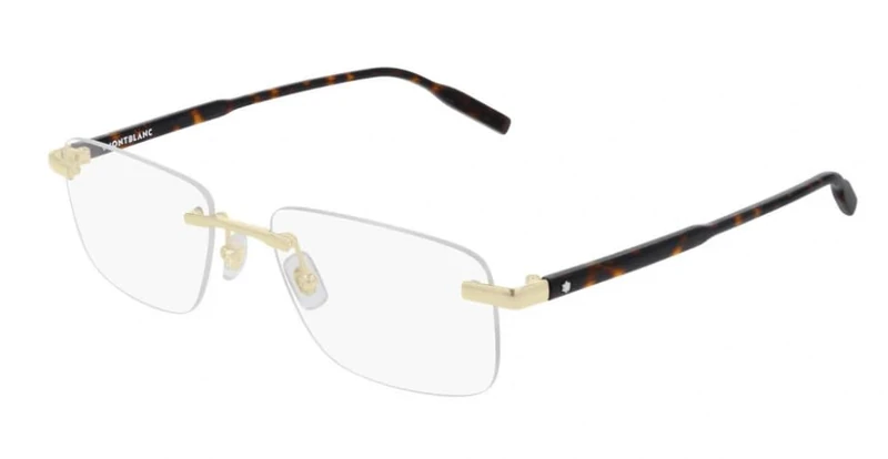 MONTBLANC Eyeglasses Ruthenium-ruthenium-transparent/Lens Height: 39,00 Lens Diagonal: 56,00 Shape Description: Rectangular/Squared