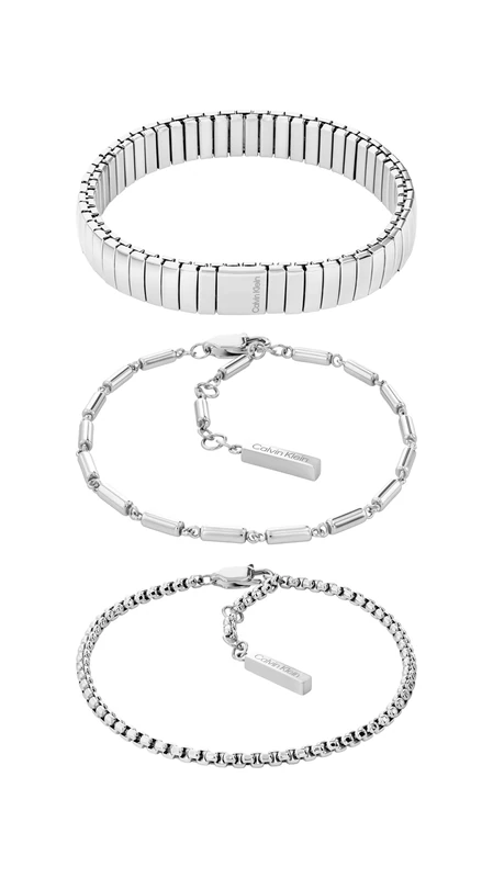 Calvin Klein Women's CK STACKED Collection Set of 3 Bracelets STAINLESS STEEL - 35000837