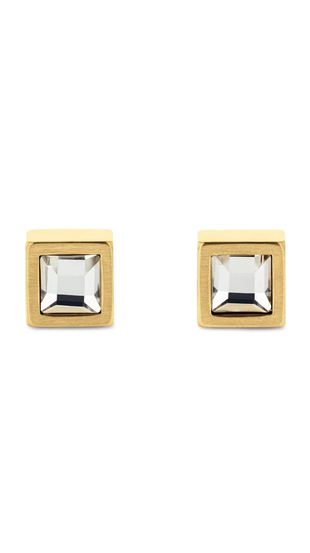 Calvin Klein Men's CK ESSENTIAL LINKS Collection Stud Earrings In Stainless Steel with Yellow Gold Plating - 35100076
