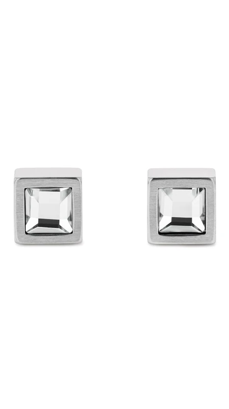Calvin Klein Men's CK ESSENTIAL LINKS Collection Stud Earrings in Stainless Steel Embellished with Crystals - 35100075