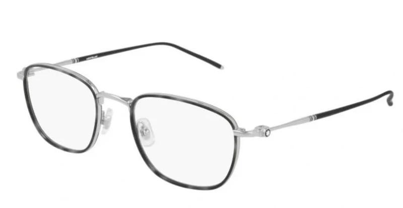 MONTBLANC Eyeglasses Silver-silver-transparent/Lens Height: 39,00 Lens Diagonal: 56,00 Shape Description: Rectangular/Squared