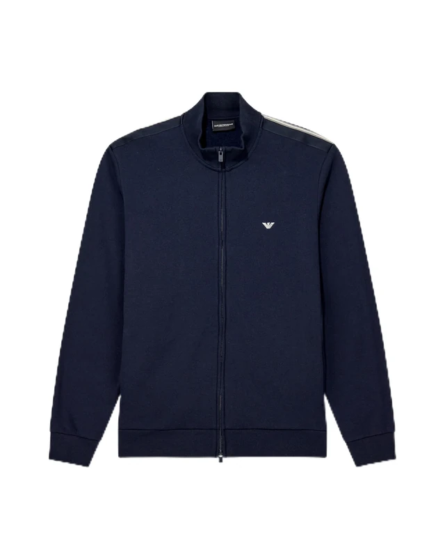 Emporio Armani Men's Basic Terry Open Sweatshirt Blue M