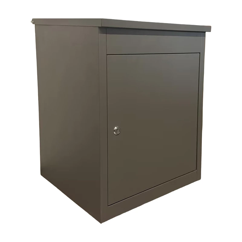 Relaxdays parcel box, 4 keys, HxWxD: 56 x 45.5 x 44 cm, iron, for floor & wall mounting, parcel mailbox, colour choices