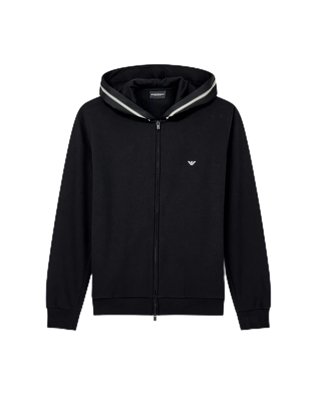 Emporio Armani Men's Basic Terry Hoodie Zip Sweatshirt Black S