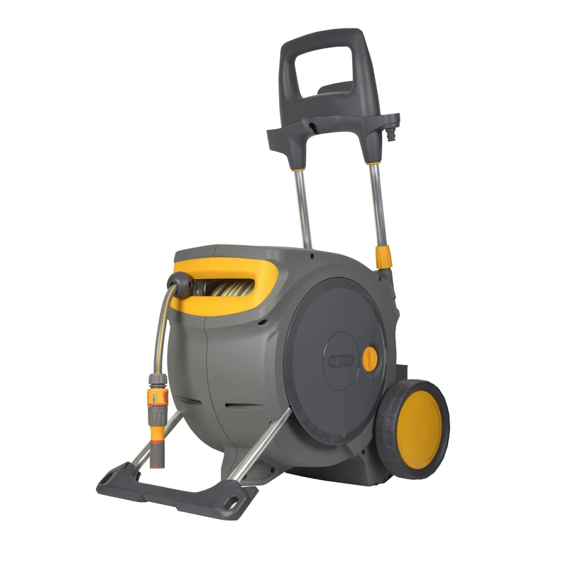 Hozelock Pro Cart | Auto Reel Mobile | Inc: 35M Garden Hosepipe, Multispray, Connector Set, Fittings | Automatic Rewind & Layering | Superior Mobility | Height Adjustable | Exclusive to Amazon