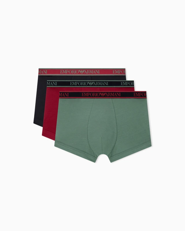 Emporio Armani Men's CORE LOGOBAND 3-PACK TRUNK Red S
