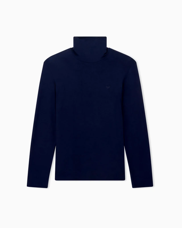 Emporio Armani Men's Soft Modal Turtle Neck Sweater Blue XL