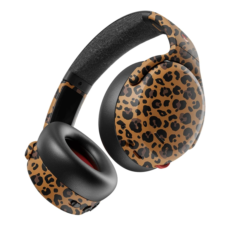 Skullcandy Crusher ANC 2 Wireless Over-Ear Bluetooth Headphones with Multi-Sensory Bass, Active Noise Cancelling, Up to 60 Hours Battery, Microphone for iPhone Android - Leopard