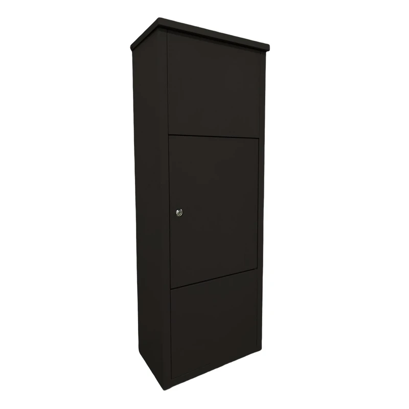 Relaxdays parcel box, drop slot, 4 keys, HxWxD: 105 x 38 x 23 cm, coated iron, freestanding letter box, colour options