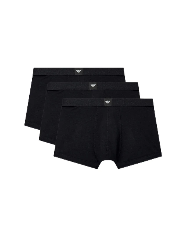 Emporio Armani Men's ESSENTIAL LOGOLABEL 3-PACK TRUNK Black M - Image 1