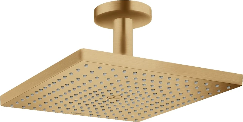 hansgrohe Raindance E - Water-Saving Head Shower (EcoSmart) with Ceiling Connector, Rainfall Shower Head (300 x 300 mm), for Ceiling mounting, Anti-limescale, Brushed Bronze, 26251140