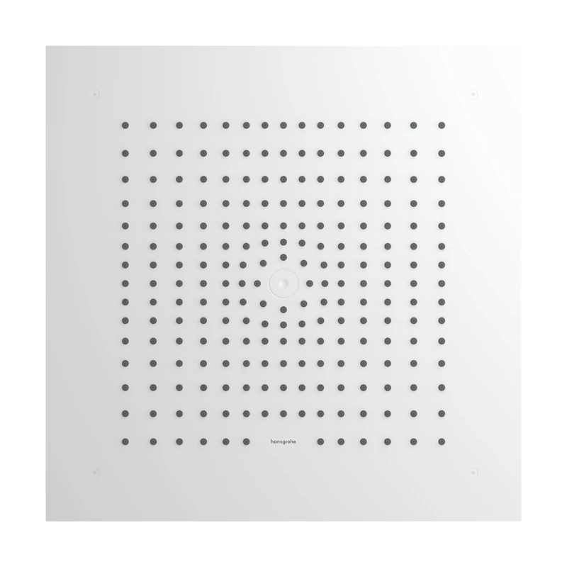 hansgrohe Raindance E - Water-Saving Head Shower (EcoSmart) Ceiling Integrated, Rainfall Shower Head (400 x 400 mm), 1 Spray, for Ceiling mounting, Anti-limescale, matt White, 26253700