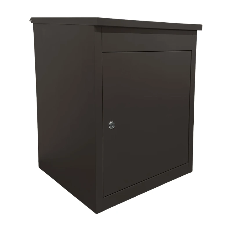 Relaxdays package box, 4 keys, HxWxD: 56 x 45.5 x 44 cm, steel, for mounting, parcel postbox, colour options