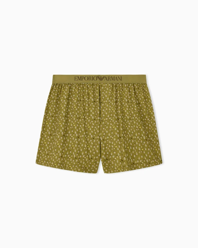 Emporio Armani Men's PATTERN MIX BOXER Green L - Image 1