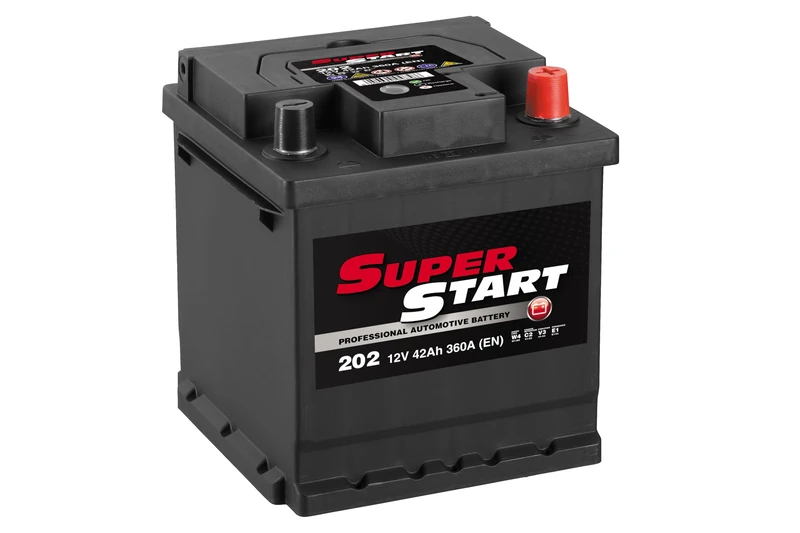 Super Start 202 12V 42Ah 360A Car, Van & SUV Replacement Battery