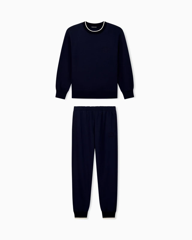 Emporio Armani Women's ICONIC TERRY TRACKSUIT SET Blue XS
