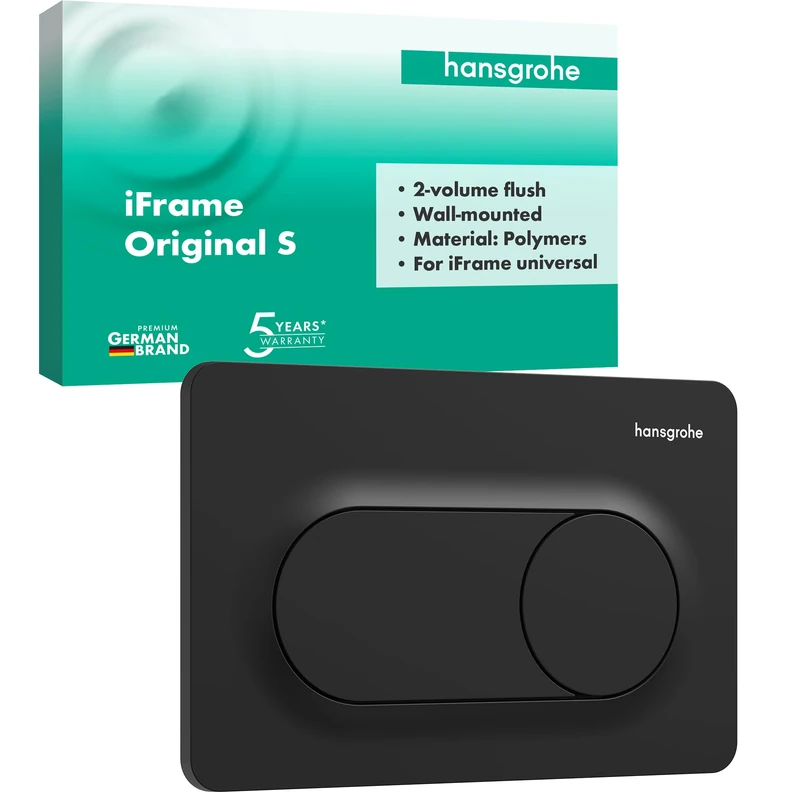 hansgrohe iFrame Original S - Toilet Flush Plate for Dual Flush, for hansgrohe iFrame Universal Concealed Cistern, White, 66002670