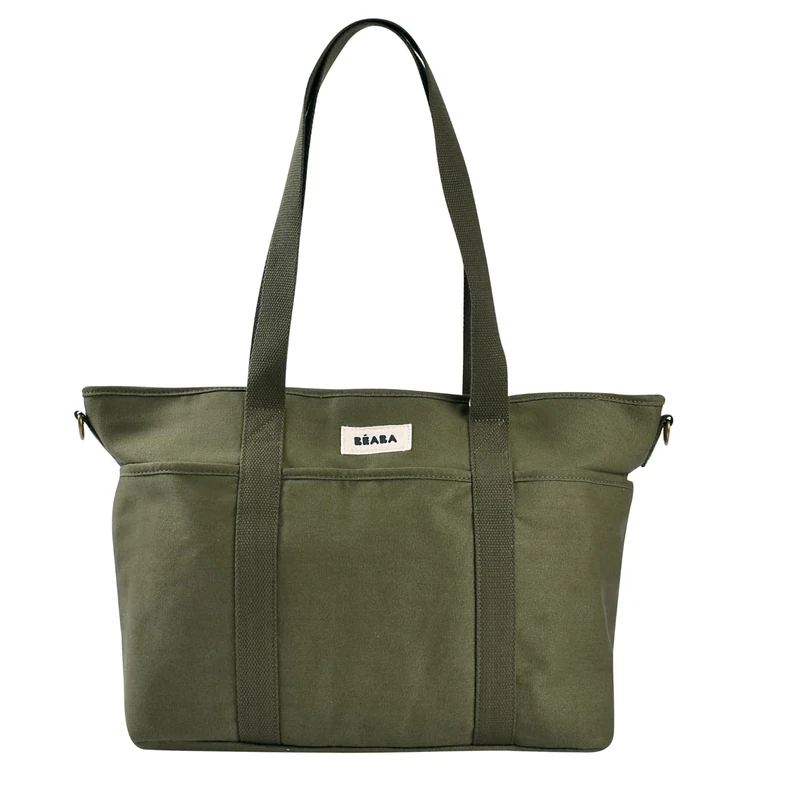 BEABA, Baby Changing Bag Madrid 22L – Diaper Bag Tote, Unisex for Mom and Dad, 11 Pockets, Insulated Pocket, Stroller Clips, Padded Changing Mat – Khaki