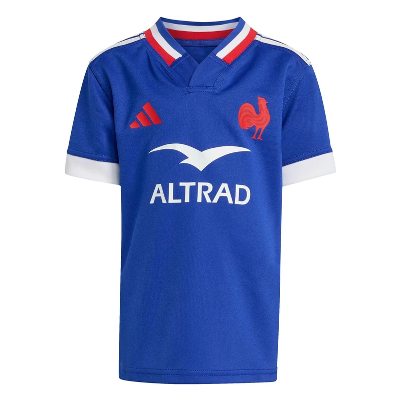 adidas-Unisex Baby-France Rugby Mini kit Replica Jersey Including short-18 Months-Blue