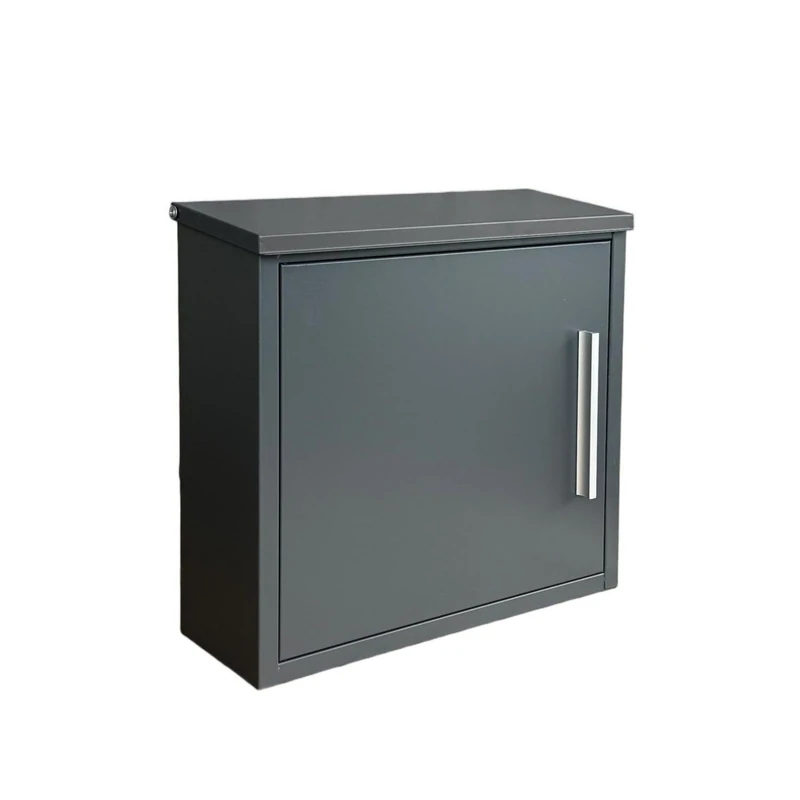 Relaxdays modern wall-mounted postbox, HxWxD: 35 x 33 x 12 cm, DIN C4, weatherproof, 4 keys, anthracite
