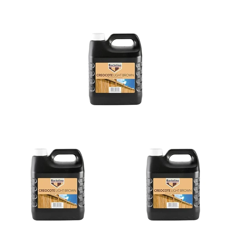 Bartoline Creocote Oil-Based Timber Treatment for Garden Sheds, Fences & Trellis 4 l – Wood Protection & Weatherproofing (Pack of 3)