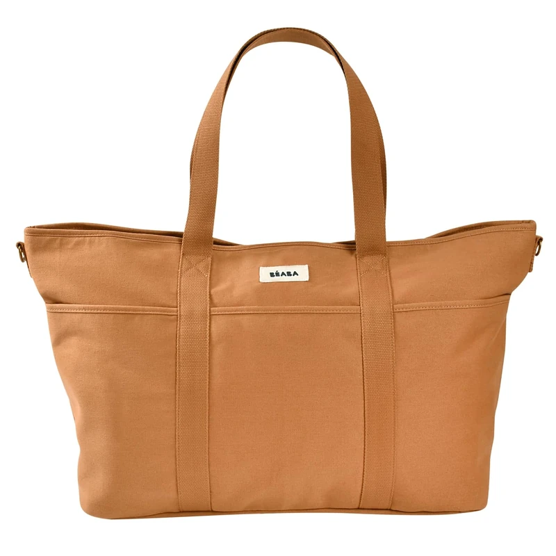 BEABA, Baby Changing Bag Madrid XXL 44L – Extra Large Diaper Bag Tote, Unisex for Mom and Dad, 11 Pockets, Insulated Pocket, Stroller Clips, Padded Changing Mat – Ocre