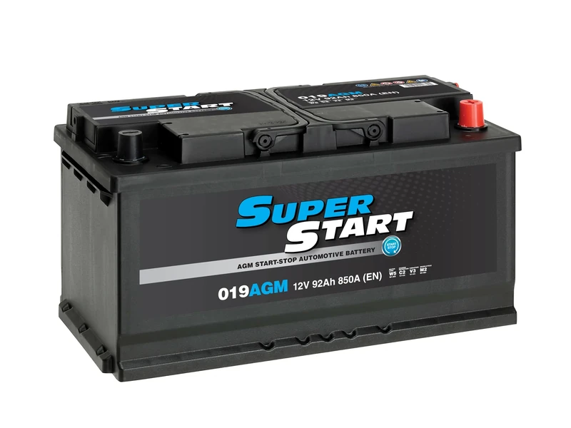 Super Start 019AGM 12V 92Ah 850A Start Stop Car, Van & SUV Replacement Battery