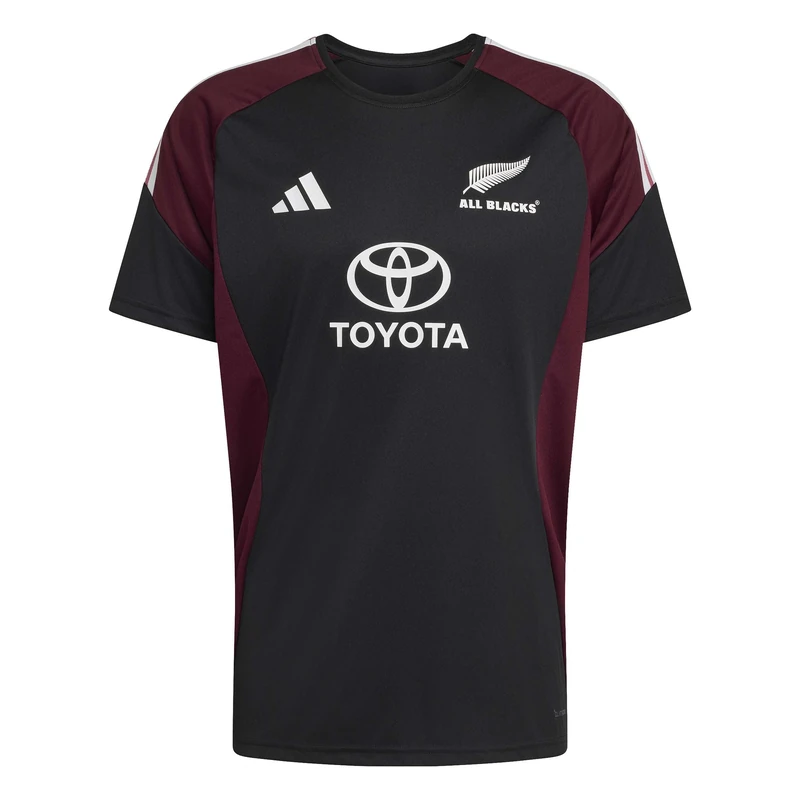 adidas Men's All Blacks Performance Shirt, All Black/Maroon, L