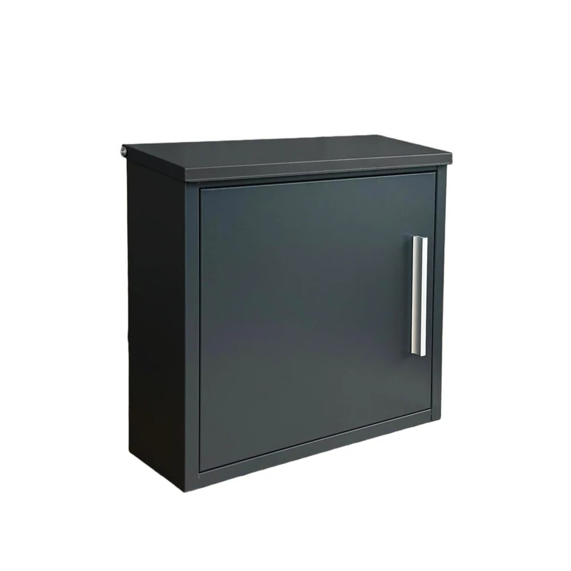 Relaxdays letterbox, HxWxD: 35 x 33 x 12 cm, DIN C4, weather-resistant, modern design, 4 keys, black