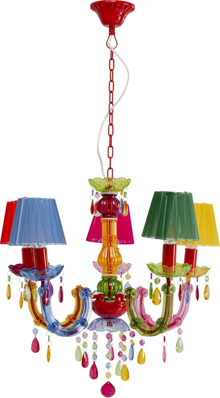 Kare Design Pendant Lamp Starlight Shade 5-Branched, Multicoloured, Height 45,5cm, Height Adjustable, Chandelier Ceiling Light for Living Room, Bulb Not Included