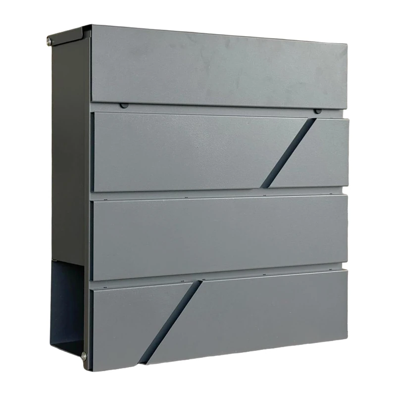 Relaxdays letterbox with newspaper compartment, HWD: 37 x 37 x 11 cm, DIN C4, rustproof, 4 keys, postbox, colour options