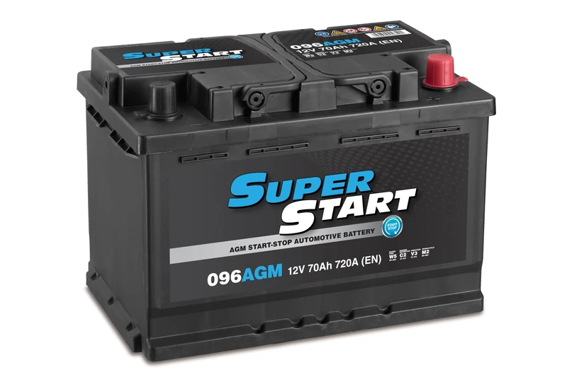 Super Start 096AGM 12V 70Ah 720A Start Stop Car, Van & SUV Replacement Battery