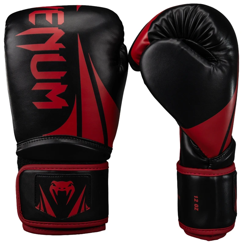 Venum Challenger 2.5 Boxing Gloves - Black/Red - 12-Ounce