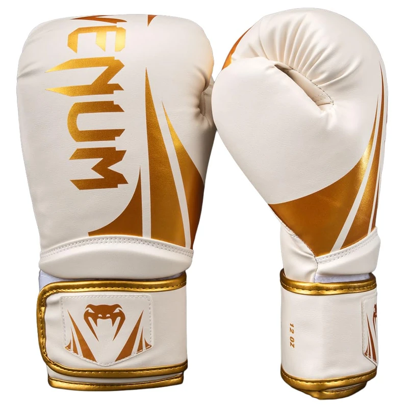 Venum Challenger 2.5 Boxing Gloves - White/Gold - 14-Ounce