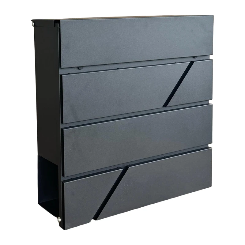 Relaxdays letterbox with newspaper compartment, HWD: 37 x 37 x 11 cm, DIN C4, weatherproof, 4 keys, colour options