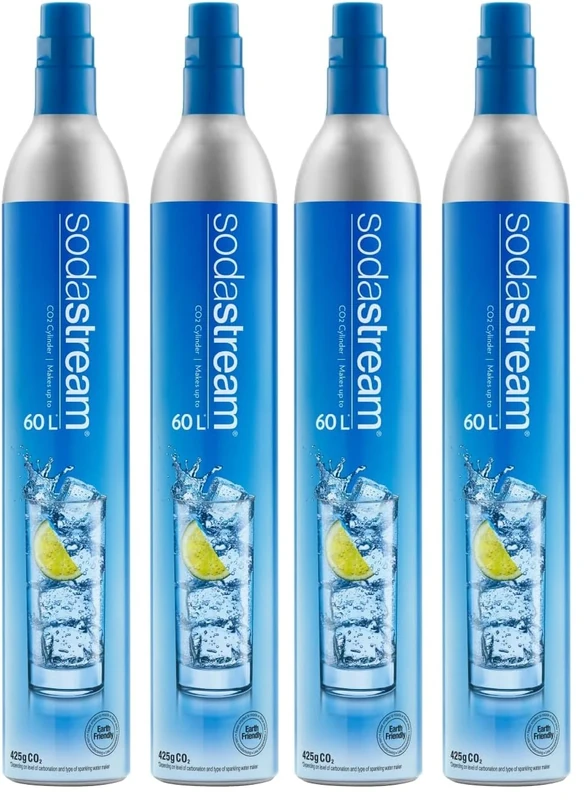 SodaStream 2 x Blue Screw-in Spare CO2 Cylinder Value Pack Refill for Genesis, Jet, and Spirit Sparkling Water Maker (Pack of 2)