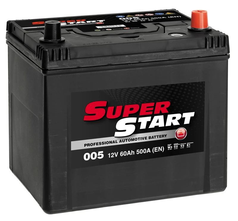 Super Start 005 12V 60Ah 500A Car, Van & SUV Replacement Battery