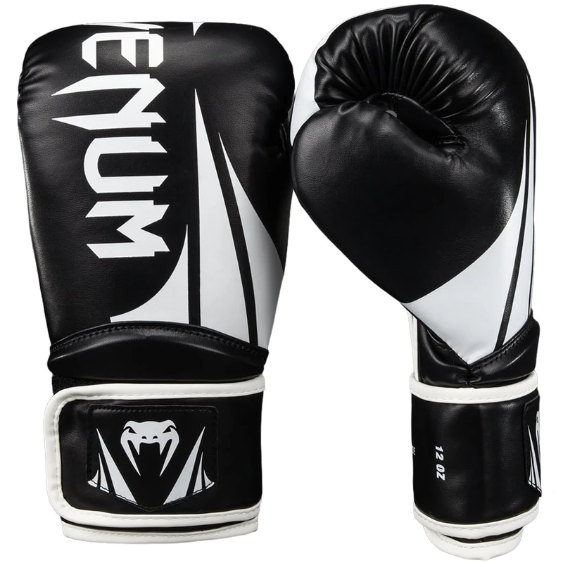 Venum Challenger 2.5 Boxing Gloves - Black/White - 14-Ounce