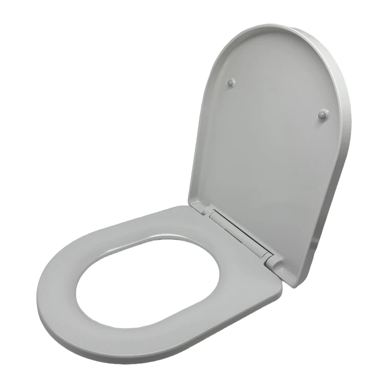 Relaxdays toilet seat with soft-close mechanism & quick release, 36 x 42 cm, duroplast, top mounting, D-shape, white