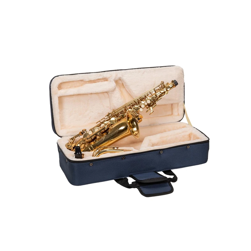 Crossrock Alto Saxophone Foam Case | Lightweight Blue Gig Bag with Structured Exterior, Plush Interior & Storage Pockets (CRP300ASBL-R)