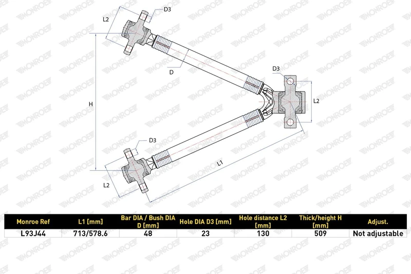 MONROE TRACK CONTROL ARM | L93J44 | OE-MATCHING QUALITY | STABLE STEERING & SAFETY - Image 1