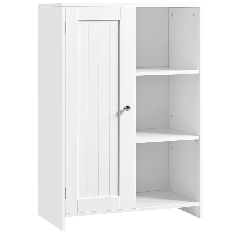 Yaheetech Bathroom Storage Cabinet, Freestanding Cupboard Storage Unit and Organization with Open Storage & Adjustable Shelf for Living Room White