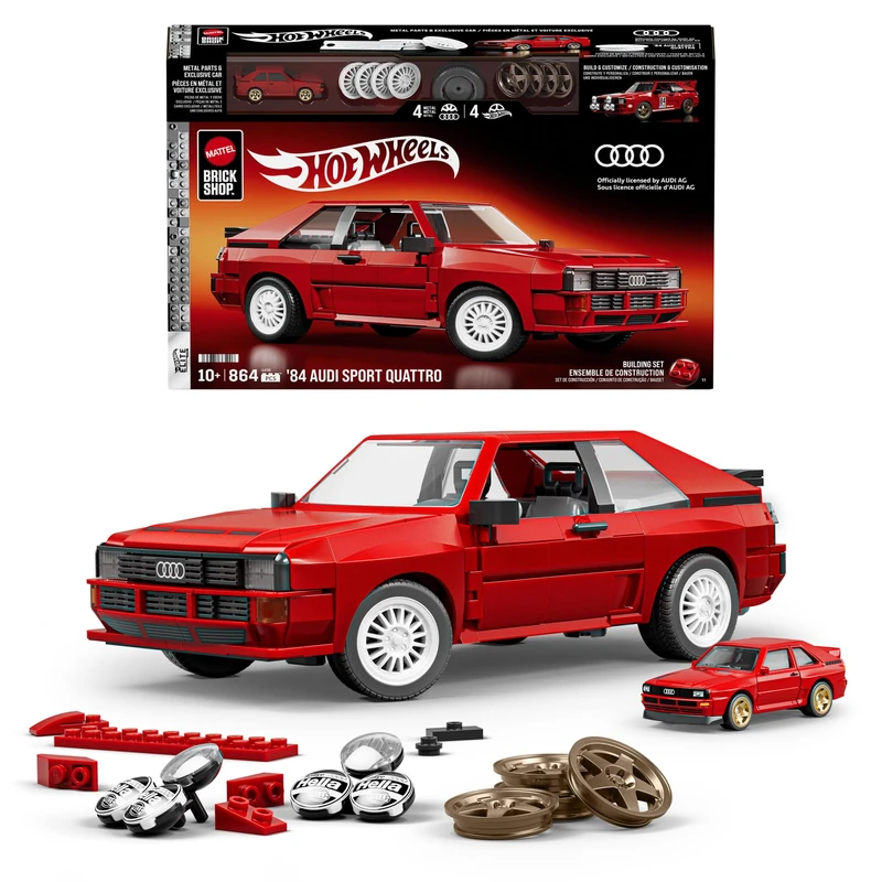 Mattel Brick Shop Hot Wheels '84 Audi Sport Quattro Building Toy Kit