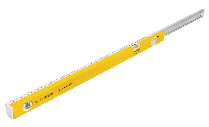 STABILA Telescopic Spirit Level Type 80 T, 90-149 cm, Aluminium Profile with Telescopic System, 1 Horizontal Level, 1 Vertical Level, Integrated Slip Stopper, Made in Germany