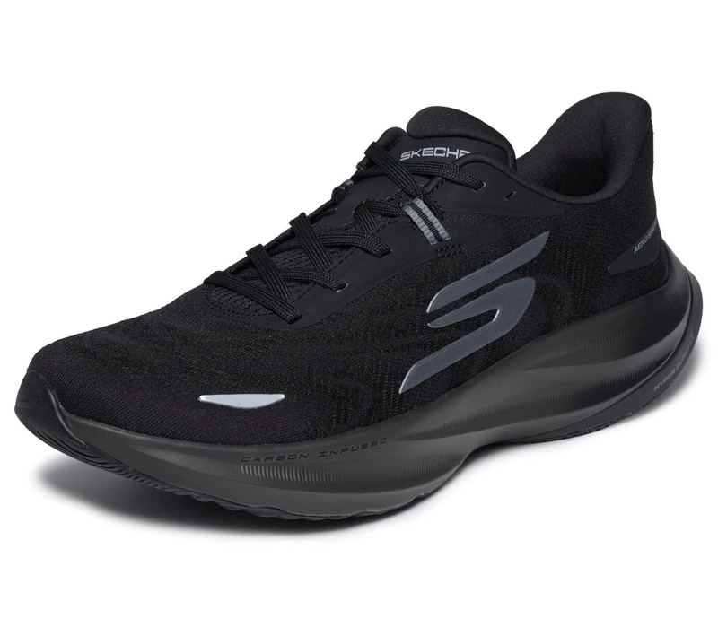 Skechers Men's Aero Spark Running Shoe, Black, 8.5 UK