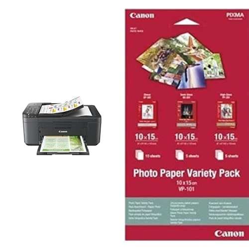 Canon PIXMA TR4755i Wireless Colour 4-in-1 Inkjet Photo Printer - A4 Print, Copy, Scan, Fax, Wi-Fi - ADF, Auto 2 Sided-Print - PIXMA Print Plan Compatible & 10 x 15 cm Photo Paper