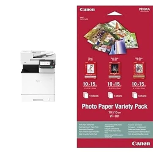 Canon i-SENSYS MF842Cdw All-in-One Colour Laser Printer - Wireless, PC Connected & Network - A4 Print, 38ppm, Copy, Scan, Fax & ADF - Secure & Sustainable - Office Printer & 10 x 15 cm Photo Paper