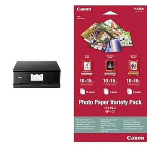 Canon PIXMA TS8750 Wireless Colour All-In-One Inkjet Photo Printer - A4, Print, Copy, Scan | Wi-Fi, Mobile Printing, SD Card Printing | 6-Ink Cartridges & 10 x 15 cm Photo Paper