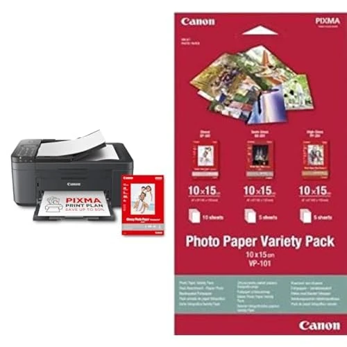 Canon PIXMA TR4755i Wireless Colour 4-in-1 Inkjet Photo Printer - A4 Print, Copy, Scan, Fax, Wi-Fi - ADF - PIXMA Print Plan Compatible - Includes GP-501 A4 Photo Paper, 5 sheets & 10x15cm Photo Paper