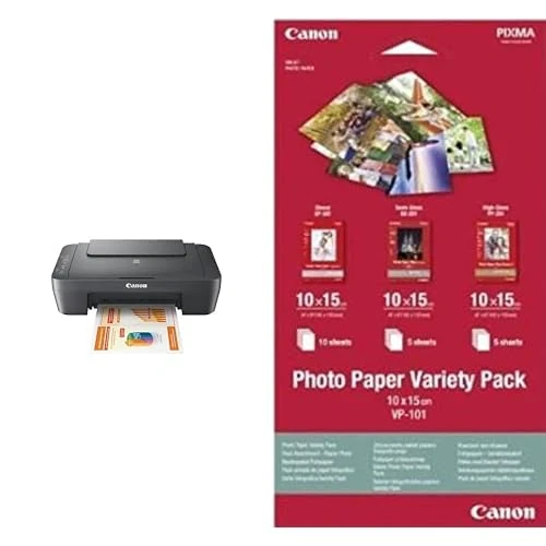 Canon PIXMA MG2551S Series - All-in-One A4 Printers, Copier & Scanner for Home Use | USB Connectivity Only, No WiFi Connection | Energy Efficient Printer Home Printers & 10 x 15 cm Photo Paper
